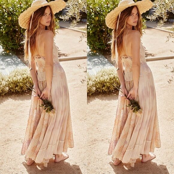 💯 FREE PEOPLE Washed Ashore Maxi Dress - Picture 8 of 9